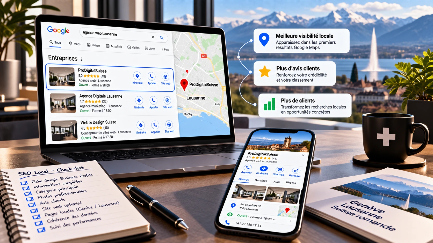 Référencement local pour indépendants et petites entreprises en Suisse
