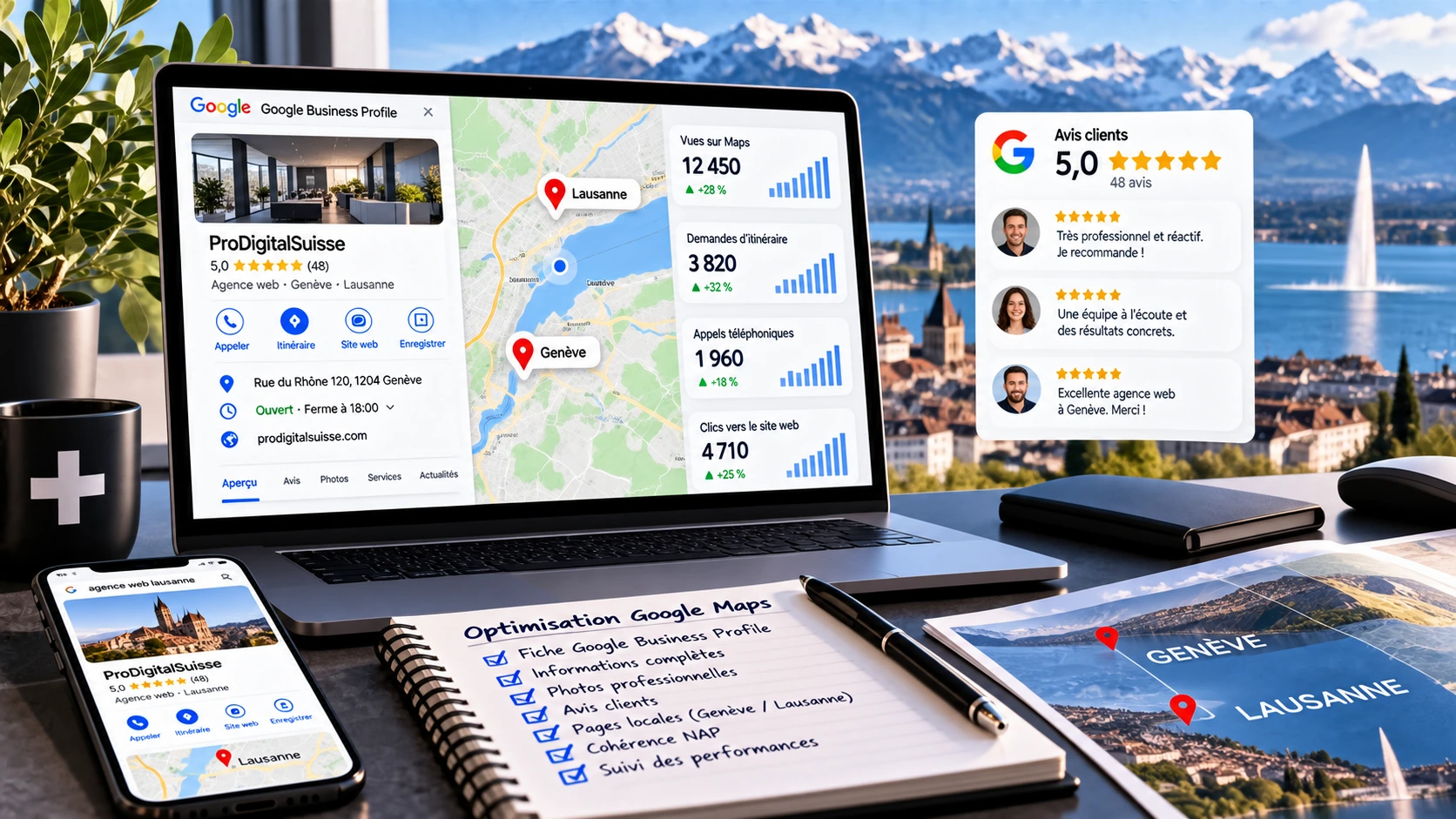 Audit et optimisation SEO d'un site d'indépendant en Suisse