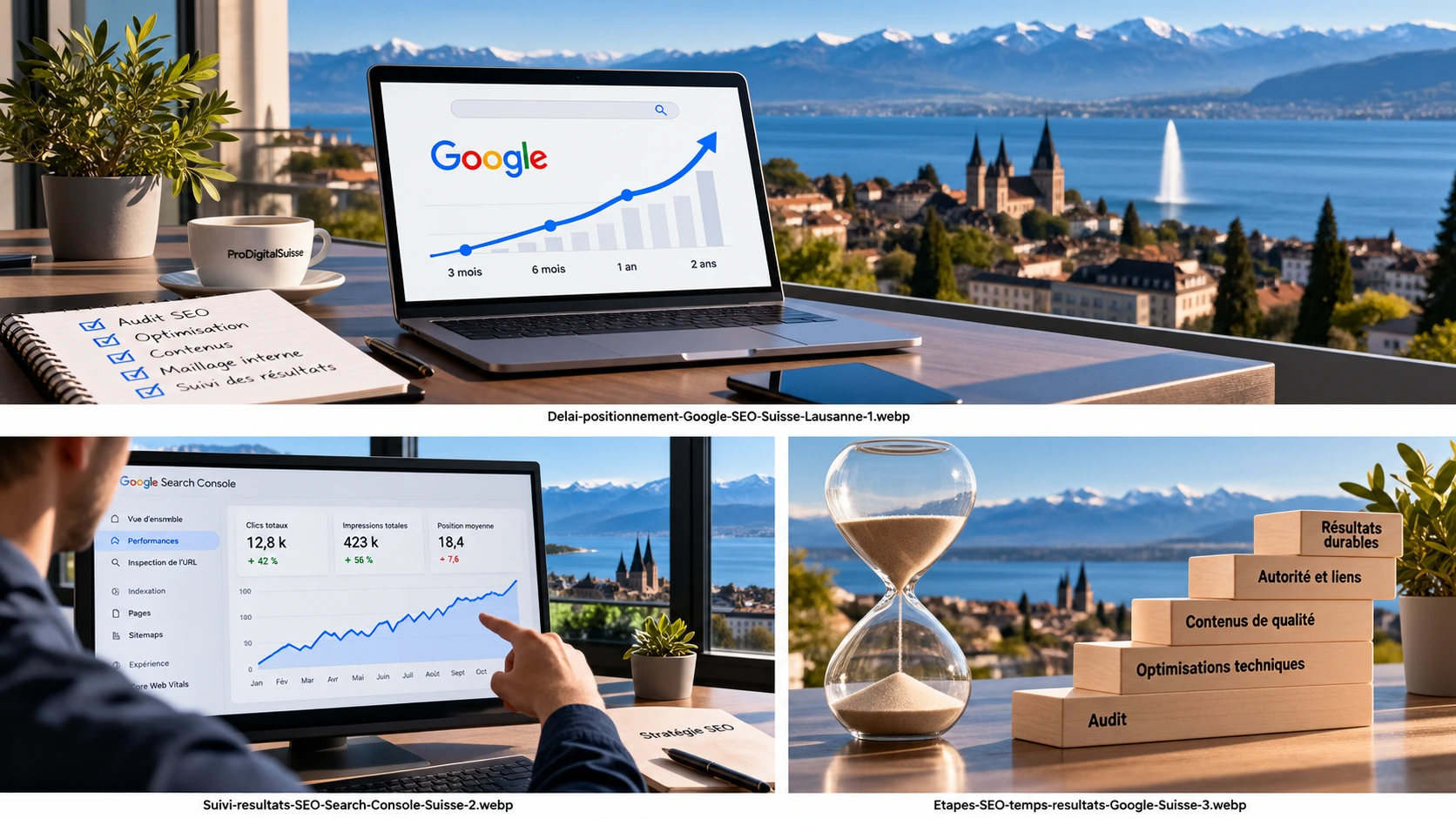 Évolution du positionnement SEO sur Google au fil du temps en Suisse