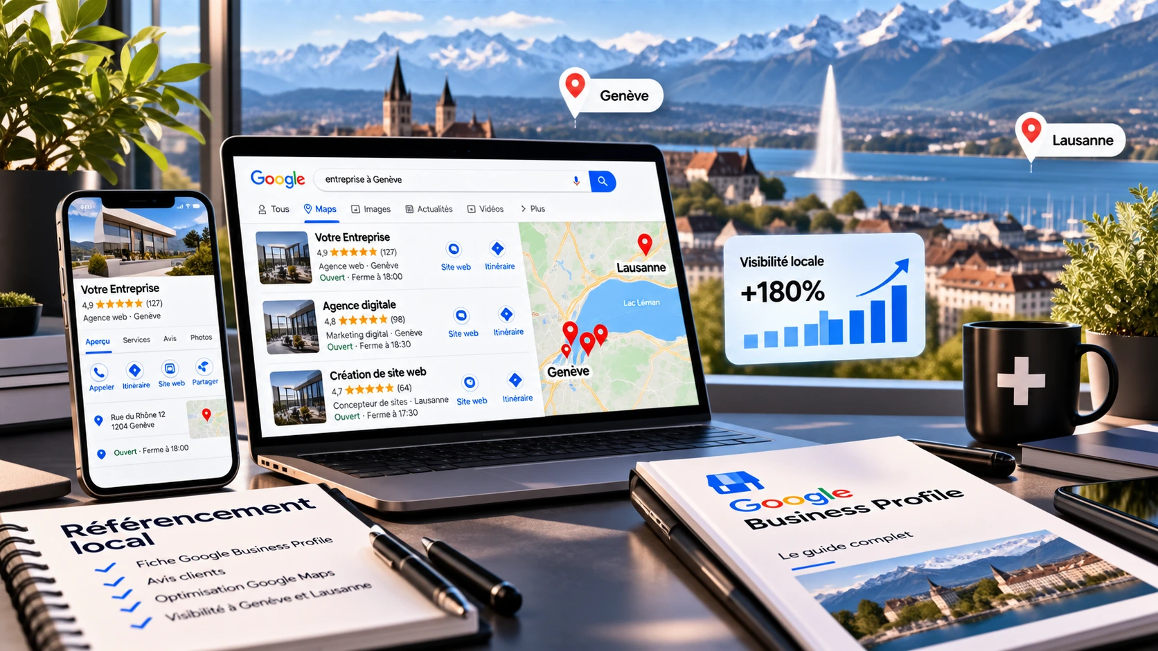 SEO local Google Maps Genève Lausanne et Suisse romande
